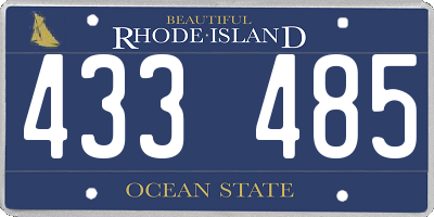 RI license plate 433485