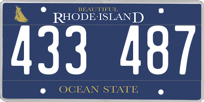 RI license plate 433487