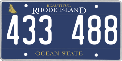 RI license plate 433488