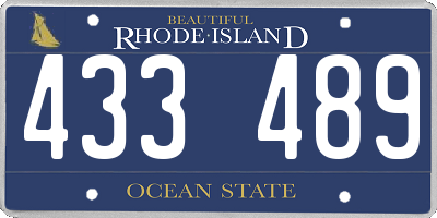 RI license plate 433489