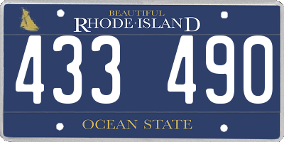 RI license plate 433490