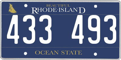 RI license plate 433493