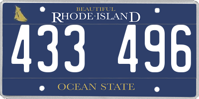 RI license plate 433496