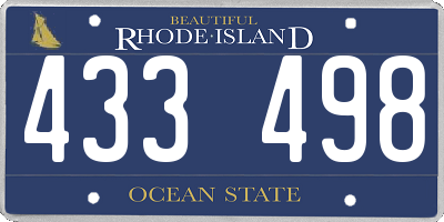 RI license plate 433498