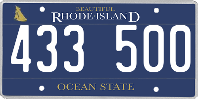 RI license plate 433500