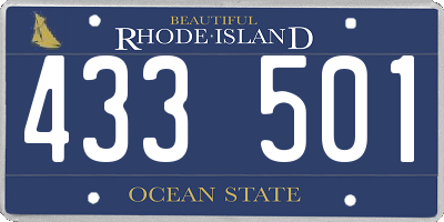 RI license plate 433501