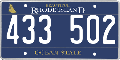 RI license plate 433502