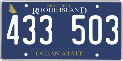 RI license plate 433503