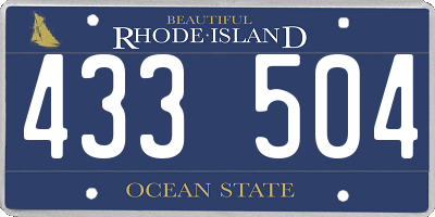 RI license plate 433504