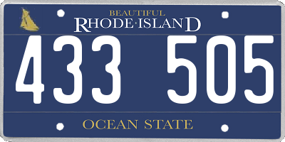 RI license plate 433505