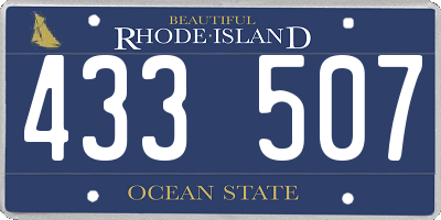 RI license plate 433507