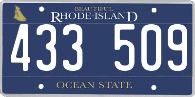 RI license plate 433509