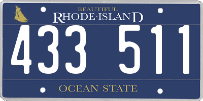 RI license plate 433511