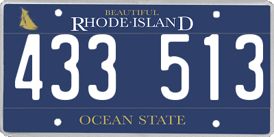 RI license plate 433513