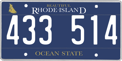 RI license plate 433514