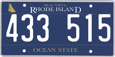 RI license plate 433515