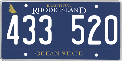 RI license plate 433520