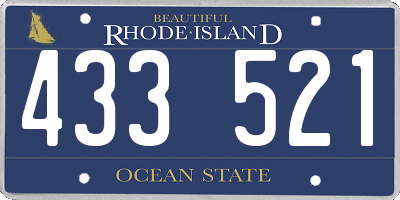 RI license plate 433521