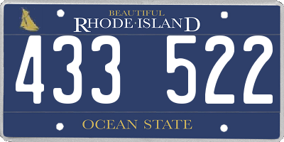 RI license plate 433522