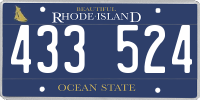 RI license plate 433524
