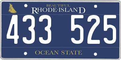 RI license plate 433525