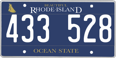 RI license plate 433528