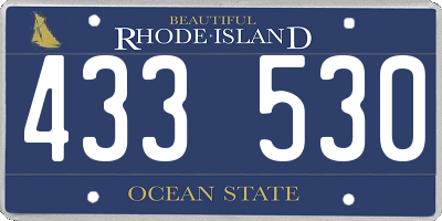 RI license plate 433530