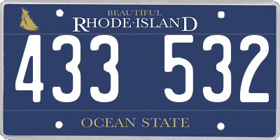 RI license plate 433532