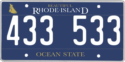 RI license plate 433533