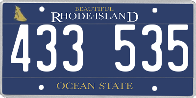 RI license plate 433535