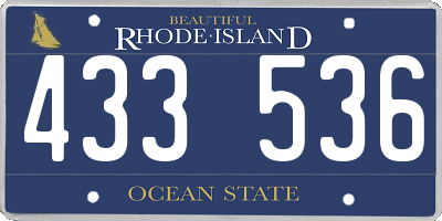RI license plate 433536