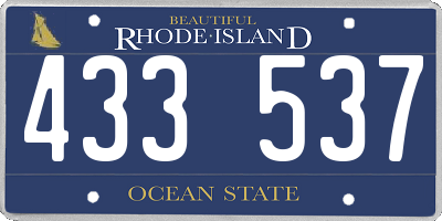 RI license plate 433537