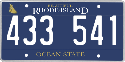 RI license plate 433541