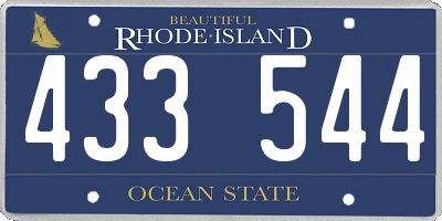 RI license plate 433544