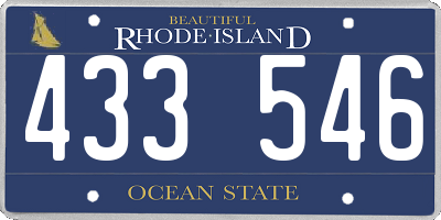 RI license plate 433546