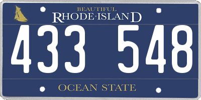 RI license plate 433548