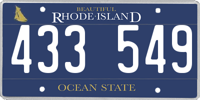 RI license plate 433549