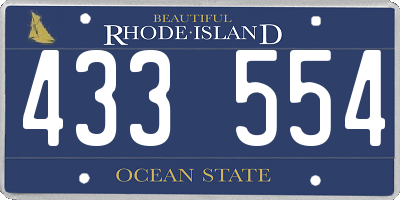 RI license plate 433554