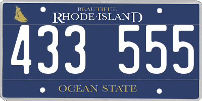 RI license plate 433555