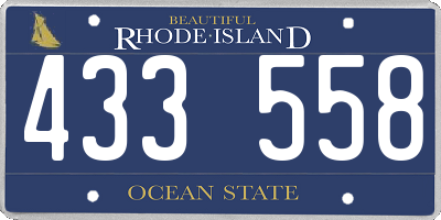 RI license plate 433558