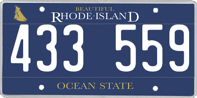 RI license plate 433559
