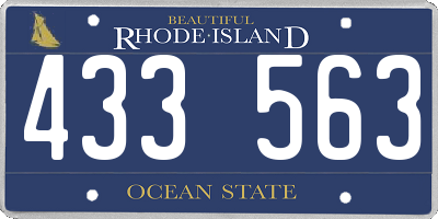 RI license plate 433563