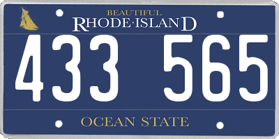 RI license plate 433565