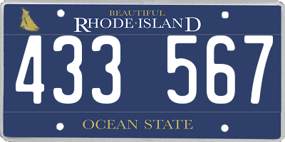 RI license plate 433567