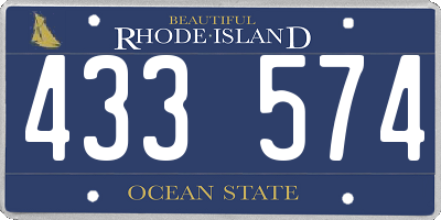 RI license plate 433574