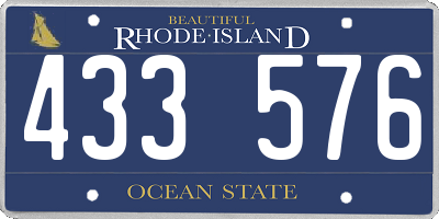 RI license plate 433576