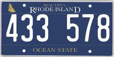 RI license plate 433578