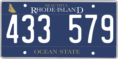 RI license plate 433579