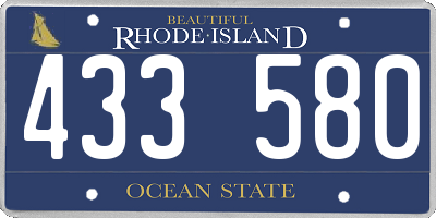 RI license plate 433580