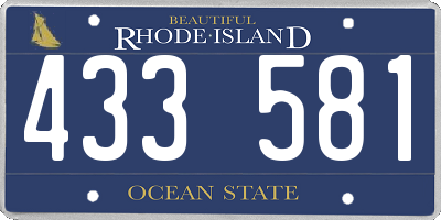 RI license plate 433581